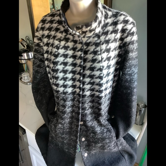 belk Jackets & Coats Nwt Ombre Houndstooth Wool Blend Jacket Belk